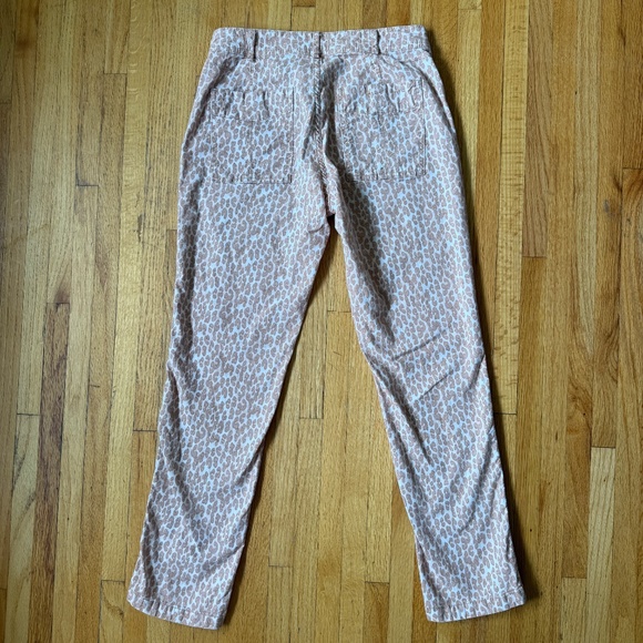 Anthropologie Tan Leopard Print Straight Leg Pants - Picture 3 of 8